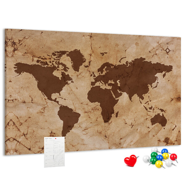 Fětská nástěnka Mapa starověkého světa na hnědém pozadí