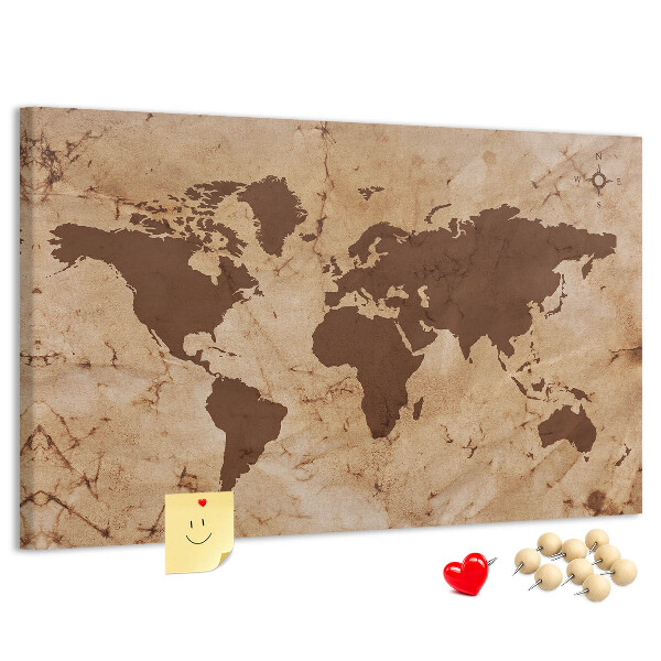 Fětská nástěnka Mapa starověkého světa na hnědém pozadí