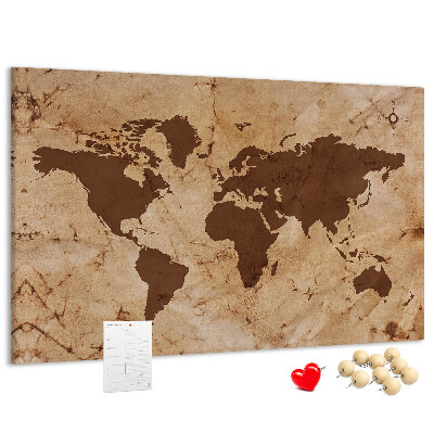 Fětská nástěnka Mapa starověkého světa na hnědém pozadí