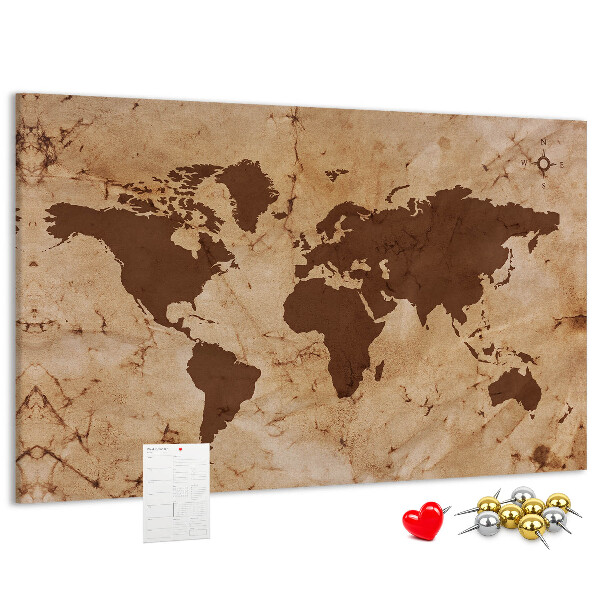 Fětská nástěnka Mapa starověkého světa na hnědém pozadí