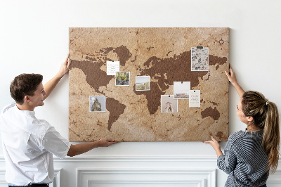Fětská nástěnka Mapa starověkého světa na hnědém pozadí