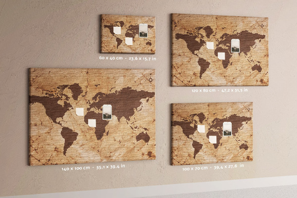 Fětská nástěnka Mapa starověkého světa na hnědém pozadí