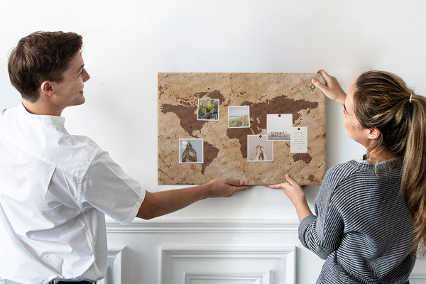 Fětská nástěnka Mapa starověkého světa na hnědém pozadí