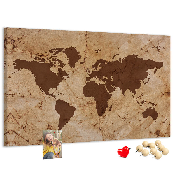 Fětská nástěnka Mapa starověkého světa na hnědém pozadí