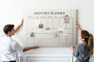 Korková nástěnka Měsíční diář s minimalistickým designem