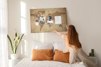 Korková nástěnka Mapa starověkého světa na bronzovém pozadí
