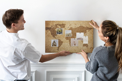 Korková nástěnka Mapa starověkého světa na bronzovém pozadí