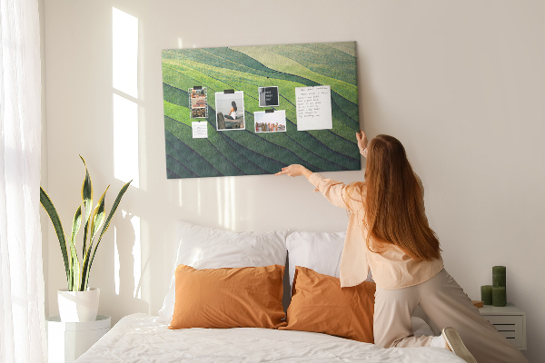 Korková nástěnka Zelené vlny vylepšené texturou Země