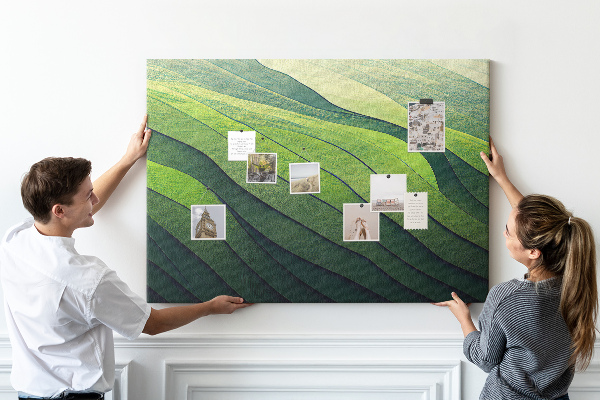 Korková nástěnka Zelené vlny vylepšené texturou Země
