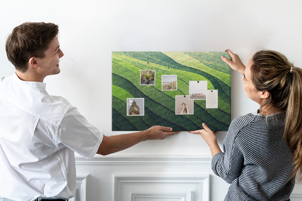 Korková nástěnka Zelené vlny vylepšené texturou Země