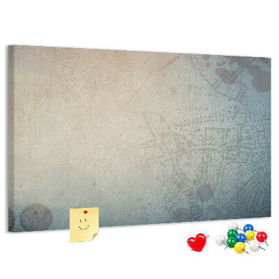 Nástěnka Stará mapa s jemnými skvrnami