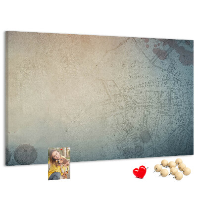 Nástěnka Stará mapa s jemnými skvrnami