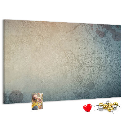 Nástěnka Stará mapa s jemnými skvrnami