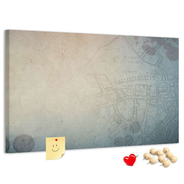 Nástěnka Stará mapa s jemnými skvrnami