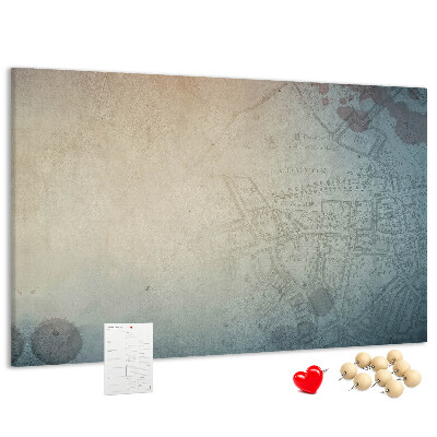 Nástěnka Stará mapa s jemnými skvrnami