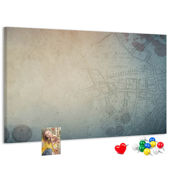 Nástěnka Stará mapa s jemnými skvrnami