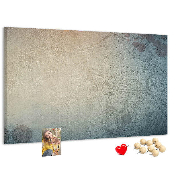 Nástěnka Stará mapa s jemnými skvrnami
