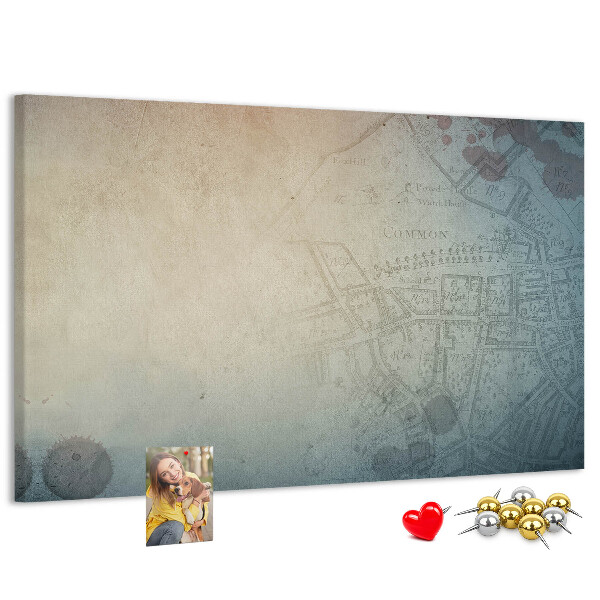Nástěnka Stará mapa s jemnými skvrnami