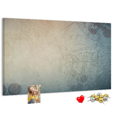 Nástěnka Stará mapa s jemnými skvrnami