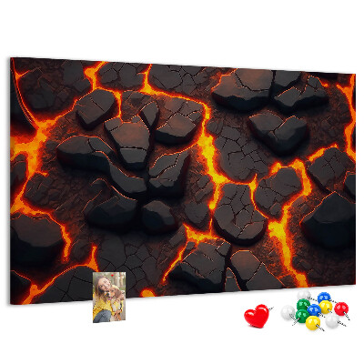 Nástěnka Sopečné horniny s tekoucí lávou
