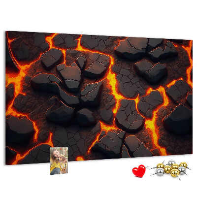 Nástěnka Sopečné horniny s tekoucí lávou