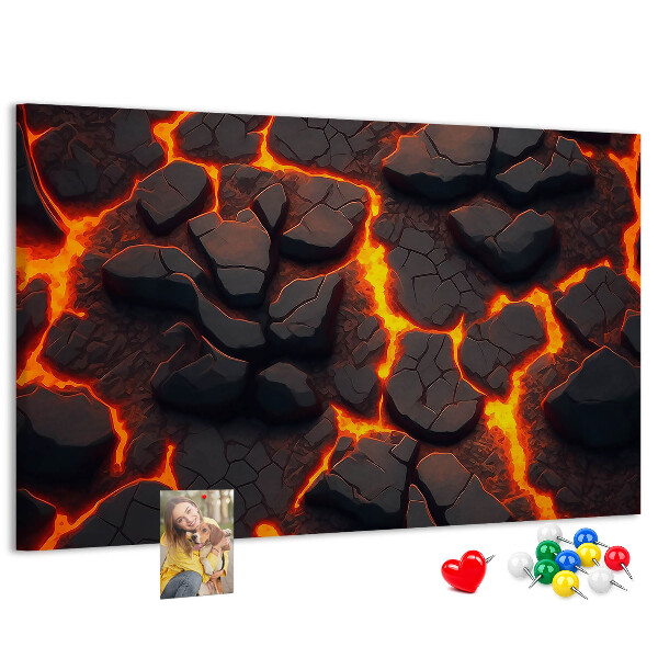Nástěnka Sopečné horniny s tekoucí lávou