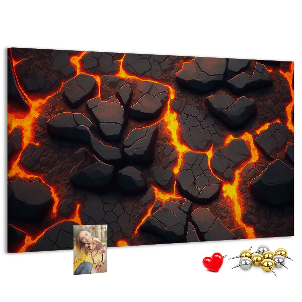 Nástěnka Sopečné horniny s tekoucí lávou