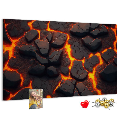 Nástěnka Sopečné horniny s tekoucí lávou