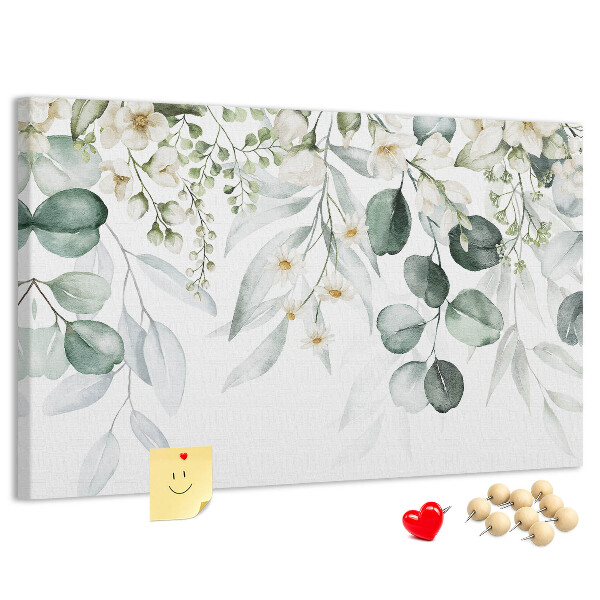 Fětská nástěnka Květinové a listové vzory v pastelových barvách