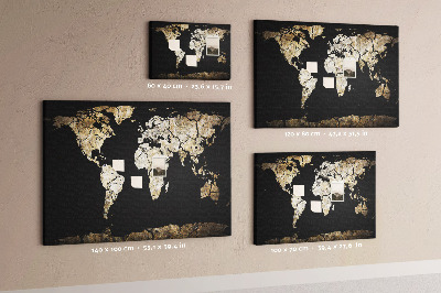 Nástěnka Poškozená mapa světa na černém pozadí