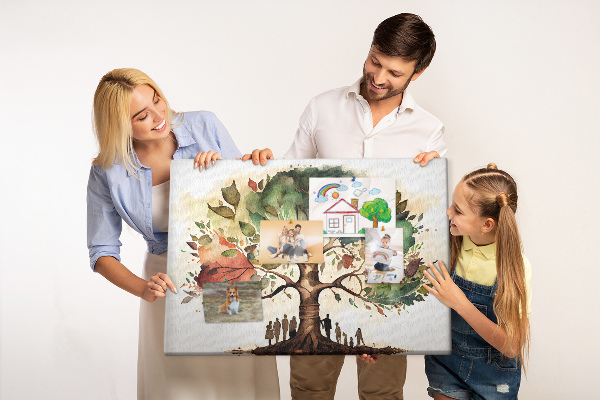 Korková nástěnka Strom života s lidmi ve stínu