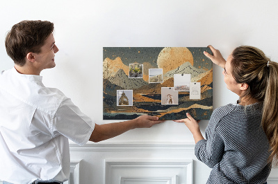 Nástěnka Horská krajina s měsícem v pozadí
