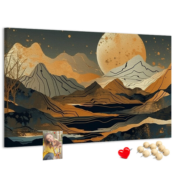 Nástěnka Horská krajina s měsícem v pozadí