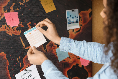 Fětská nástěnka Hořící mapa světa v tmavých odstínech