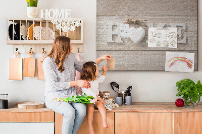 Korková nástěnka Stylový nápis HOME se srdíčkem