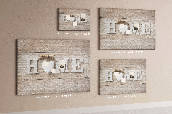 Korková nástěnka Stylový nápis HOME se srdíčkem
