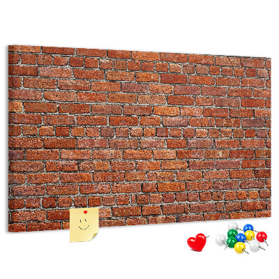 Nástěnka Cihlová zeď v teplých odstínech.