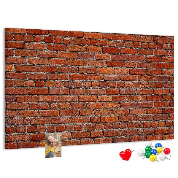 Nástěnka Cihlová zeď v teplých odstínech.