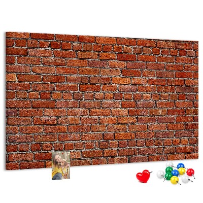 Nástěnka Cihlová zeď v teplých odstínech.