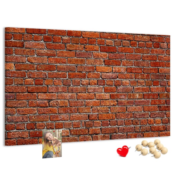 Nástěnka Cihlová zeď v teplých odstínech.
