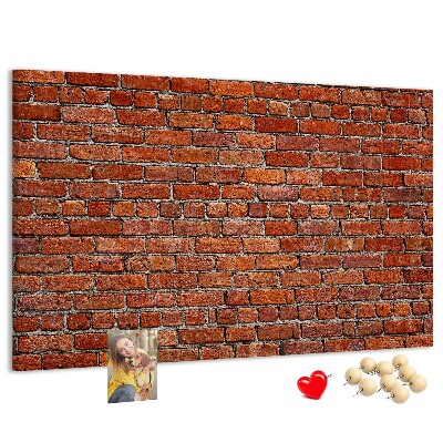 Nástěnka Cihlová zeď v teplých odstínech.