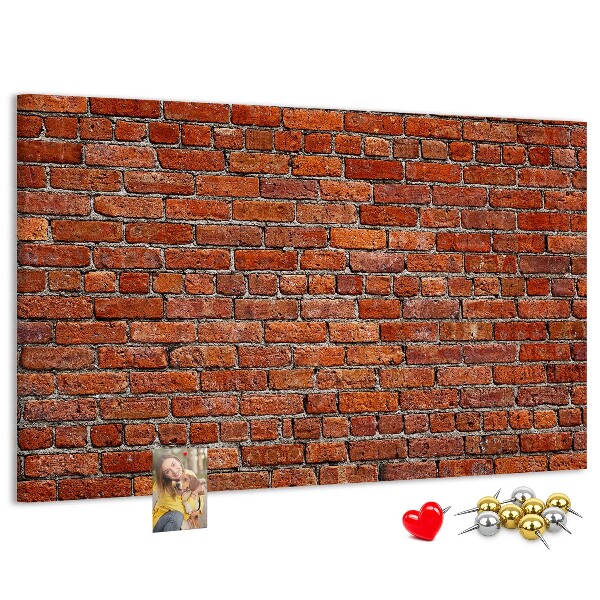 Nástěnka Cihlová zeď v teplých odstínech.