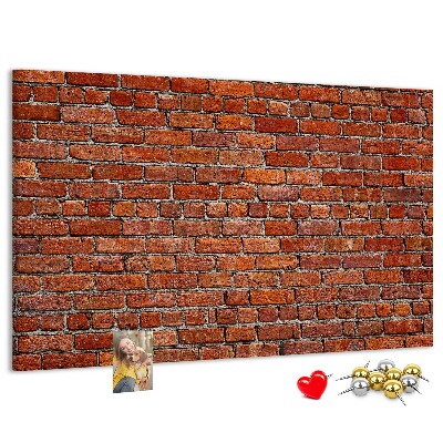 Nástěnka Cihlová zeď v teplých odstínech.