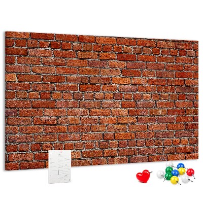 Nástěnka Cihlová zeď v teplých odstínech.