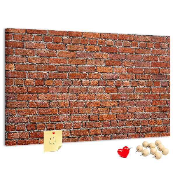Nástěnka Cihlová zeď v teplých odstínech.
