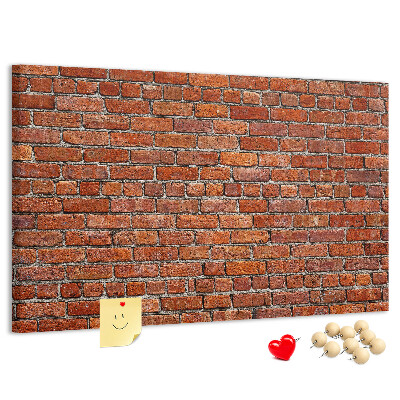 Nástěnka Cihlová zeď v teplých odstínech.