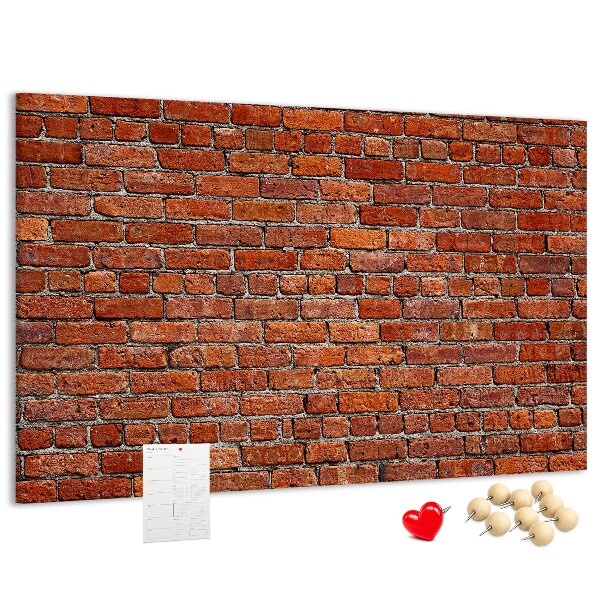 Nástěnka Cihlová zeď v teplých odstínech.