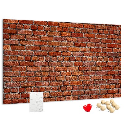 Nástěnka Cihlová zeď v teplých odstínech.