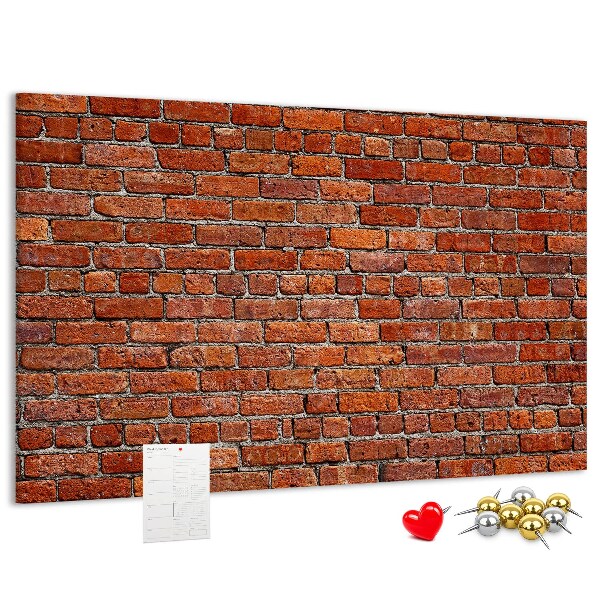 Nástěnka Cihlová zeď v teplých odstínech.