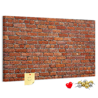 Nástěnka Cihlová zeď v teplých odstínech.